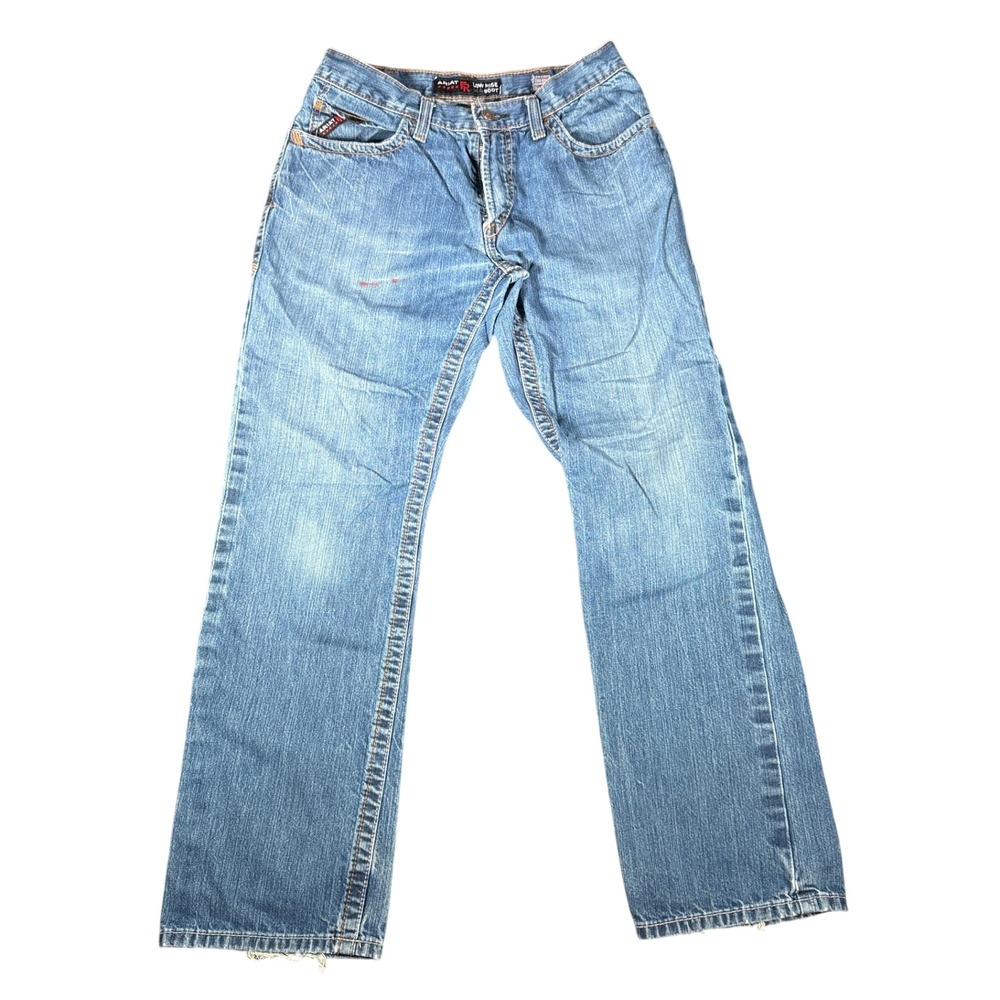 Ariat FR M4 Low Rise Boot Cut Jeans Mens 32x34 Medium Wash Flame Resistant CAT 2